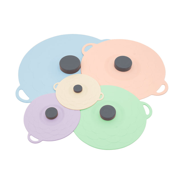 Multicolor Two-Set Five-Piece Silicone Fresh-Keeping Lids