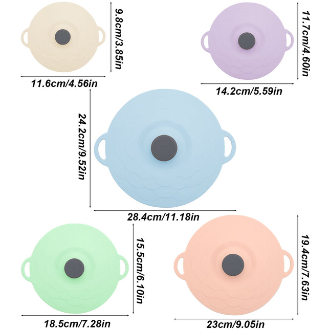 Grey Two-Set Five-Piece Silicone Fresh-Keeping Lids – product detail