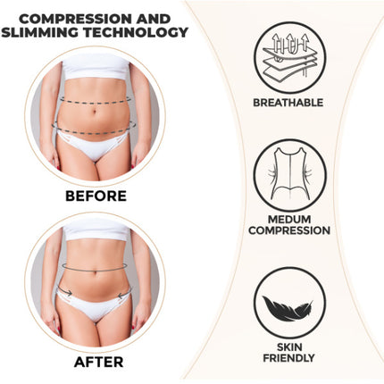 S Black Women's Seamless Body-Shaping Onesie with Zipper - Abdomen Slimming and Hip Lifting