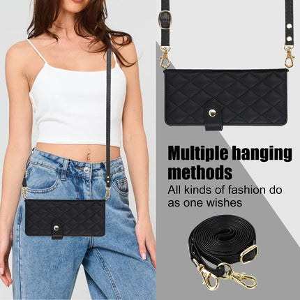Rose Gold Galaxy Z Fold4 Multi-Functional Leather Wallet Case for Samsung Z Fold Series - Crossbody with Pen Slot, Quilted Design Pen Not Included