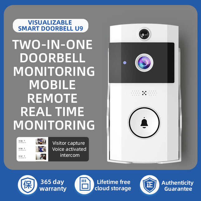 Transparent Rain Cover Plus Doorbell Combination HD Wireless Video Doorbell with Long-Lasting Battery – product detail