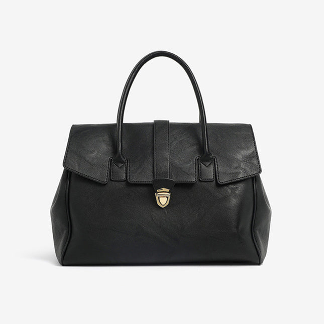 Black Spacious Women's PU Leather Tote Bag with Laptop Compartment V888-ELOSUNG28570