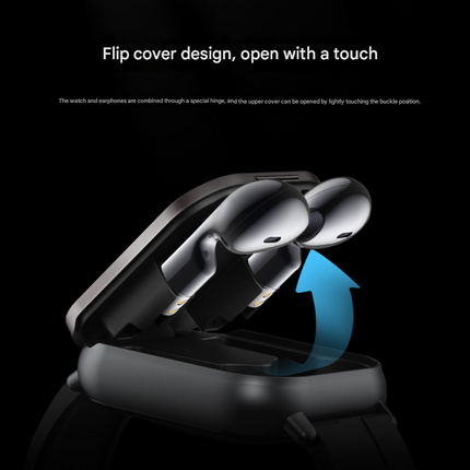 Silver Steel 2-in-1 Bluetooth Smartwatch with Integrated Earbuds for Sports