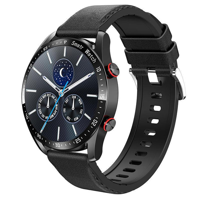 Black Silicone Plus 22MM Black Mitsubishi Steel Strip Business Smartwatch with ECG and PPG Monitoring and
