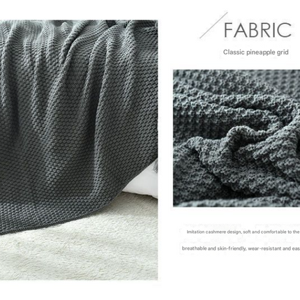 110cm x 150cm Coffee Knitted Sofa Blanket for Autumn and Winter Naps