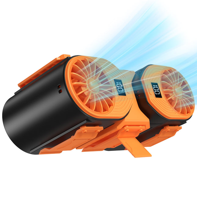 Black-orange Portable Turbo Waist Fan with Digital Display and Dual Air Outlets V888-ELOSUNG28612