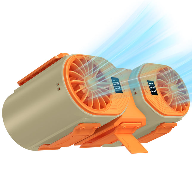 Brown-orange Portable Turbo Waist Fan with Digital Display and Dual Air Outlets V888-ELOSUNG28616