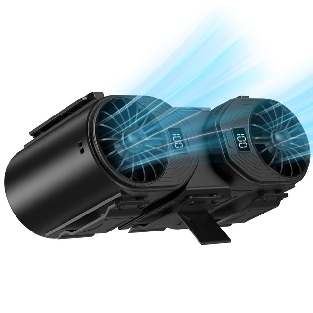 Black Portable Turbo Waist Fan with Digital Display and Dual Air Outlets V888-ELOSUNG28618
