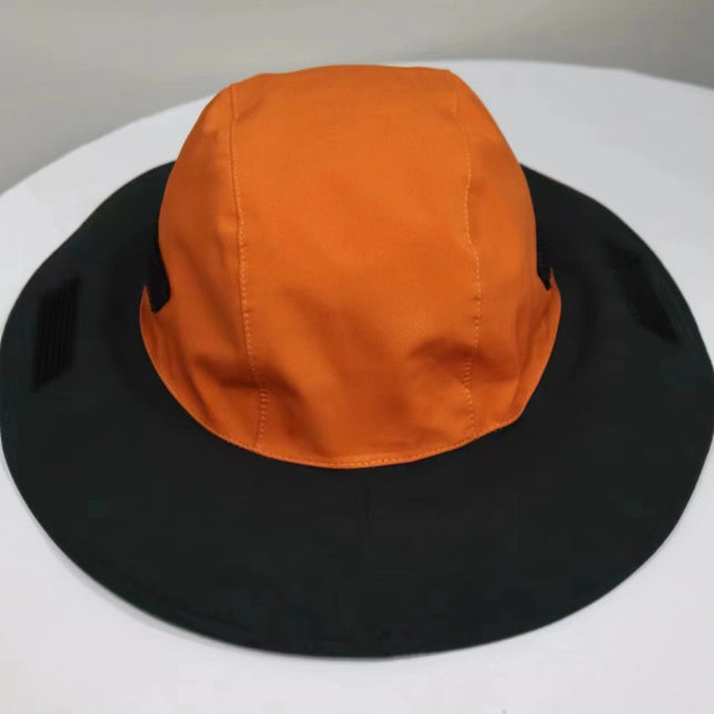 Orange Autumn-Winter Waterproof Sun Hat with Fleece Lining and Wide Brim V888-ELOSUNG28619
