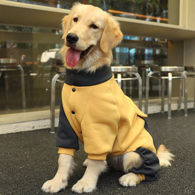 5XL Recommended 40-50 Pounds Yellow Autumn-Winter Dog Hoodie for Medium to Large Breeds