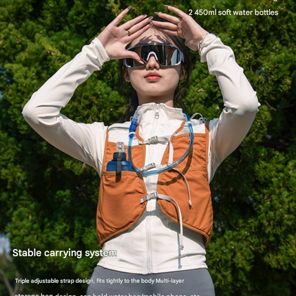 Orange Hydration Backpack for Trail Running, Marathon, and Cycling