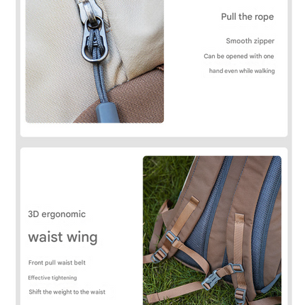 Pink-white 20L Lightweight Hiking Backpack for Camping, Travel, and Commuting