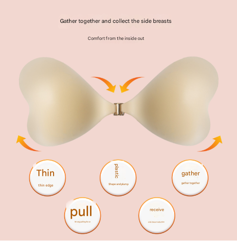 Size L C/D cup Two Pairs Brown Skin Colour Heart-Shaped Silicone Breast Sticker – product detail