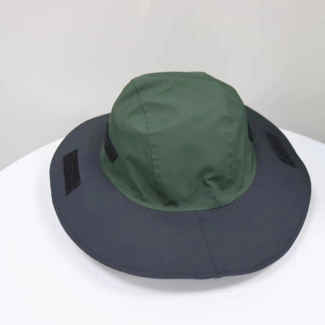 Green Autumn-Winter Waterproof Sun Hat with Fleece Lining and Wide Brim V888-ELOSUNG28651
