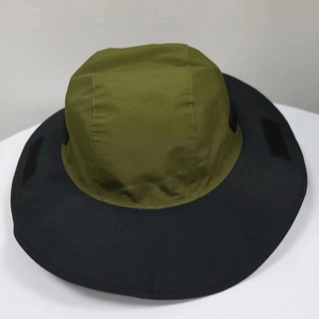 Dark Green Autumn-Winter Waterproof Sun Hat with Fleece Lining and Wide Brim V888-ELOSUNG28652