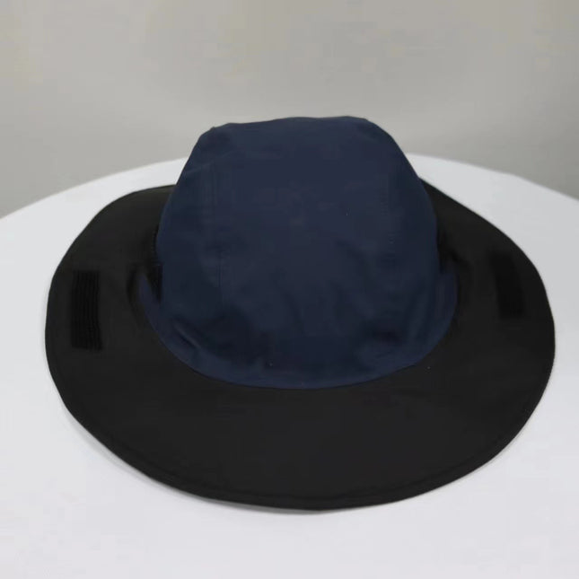 Navy Blue Autumn-Winter Waterproof Sun Hat with Fleece Lining and Wide Brim V888-ELOSUNG28653