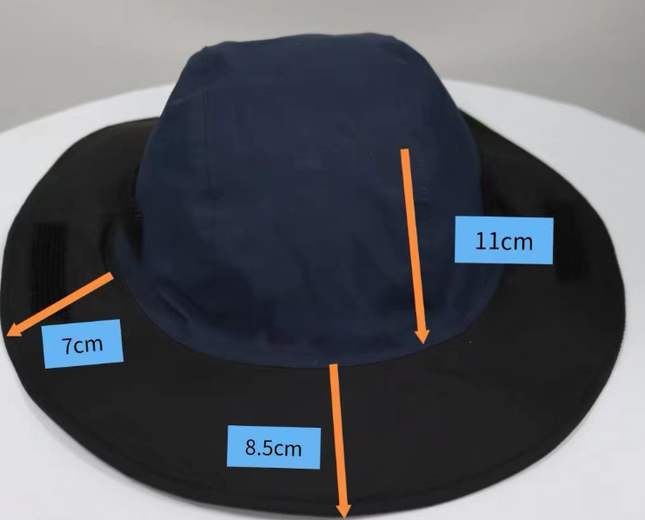 Navy Blue Autumn-Winter Waterproof Sun Hat with Fleece Lining and Wide Brim – product detail