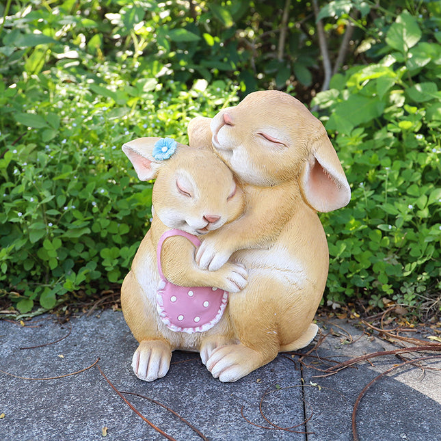Hug Rabbits Cute Rabbit Resin Garden Ornament