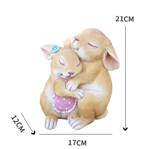 Hug Rabbits Cute Rabbit Resin Garden Ornament – product detail
