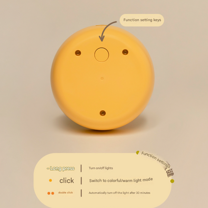 Yellow Colorful Duck Pear USB Night Light - Adjustable Sleep Companion