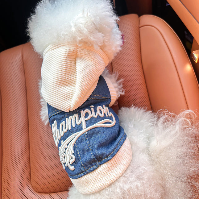 XS-Approximately 2kg Champion Cowboy Jersey Denim Vest Jacket for Dogs and Cats