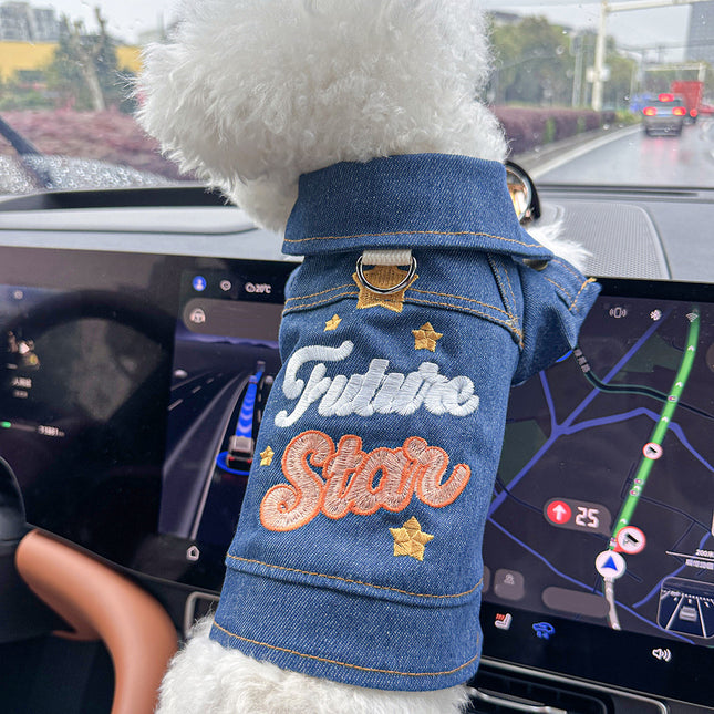 XS-Approximately 2kg Future Star Denim Denim Vest Jacket for Dogs and Cats