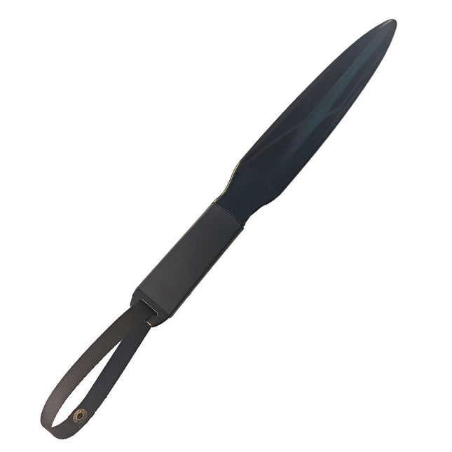 Black Handle Plus Black Lanyard Heavy-Duty Dog Training Pry Stick for Large Breeds 35 cm