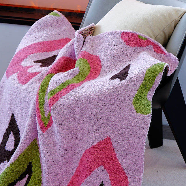 Pink Luxurious Chunky Knit Throw Blanket – product detail