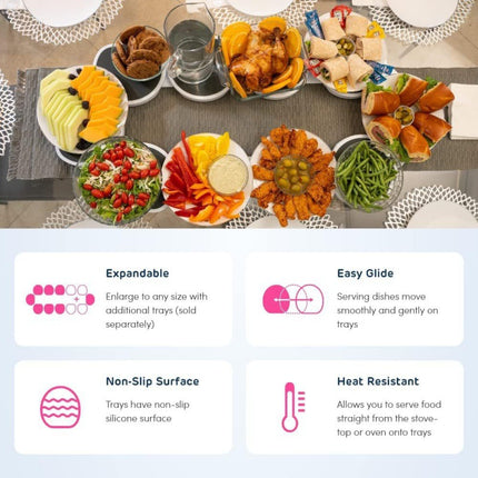 White 6 discs TheLazy Susan Revolution - Portable 22cm Rotating Food Tray for Easy Sharing