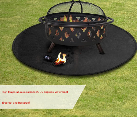 24-Inch Black Fireproof Mat for Fire Pit and BBQ