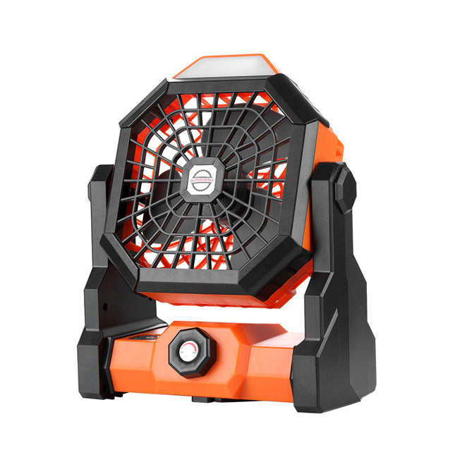 Black-orange Portable USB Camping Fan with 7800mAh Battery and 3-Mode LED Lighting V888-ELOSUNG28858