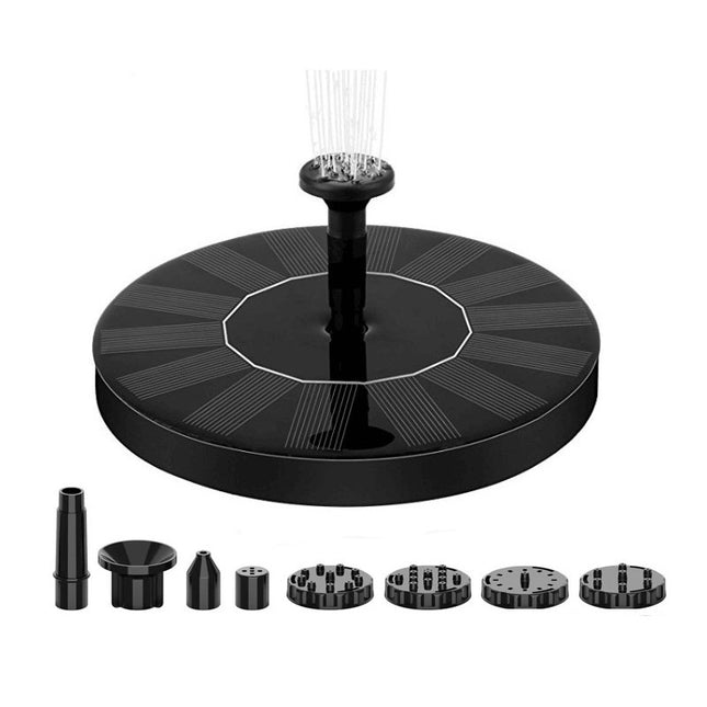 16cm Solar Floating Fountain with LED Light for Bird Bath and Pond V888-ELOSUNG28861