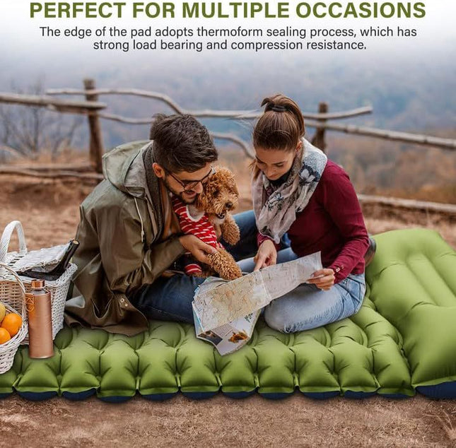 Grey 190cm Ultra-Light Foot Pump Inflatable Camping Sleeping Pad – product detail
