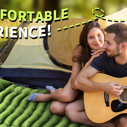 Grey 190cm Ultra-Light Foot Pump Inflatable Camping Sleeping Pad