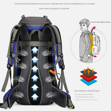 Green Nylon Hiking Backpack - Multifunctional Outdoor Sports Bag