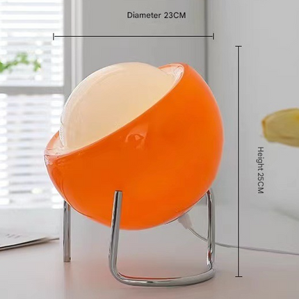 25cm Orange Creamy-Style Table Lamp with 3-Color Dimming - USB