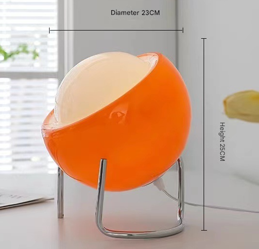 25cm Orange Creamy-Style Table Lamp with 3-Color Dimming – product detail