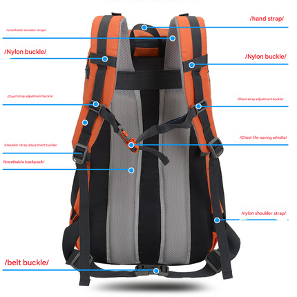 Navy Blue 20L Women's Orange Mountaineering Backpack - Water-Resistant