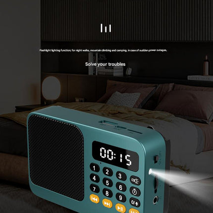 Portable Digital Music Player & FM Radio,4 Playback Modes, LED Flashlight(Gray)