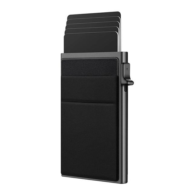 Ultra-Slim Pop-Up Card Holder Wallet with RFID Blocking(Black Plus Black Card Holder) V888-ELOSUNG29033