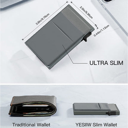 Ultra-Slim Pop-Up Card Holder Wallet with RFID Blocking(Red + Red Card Holder)