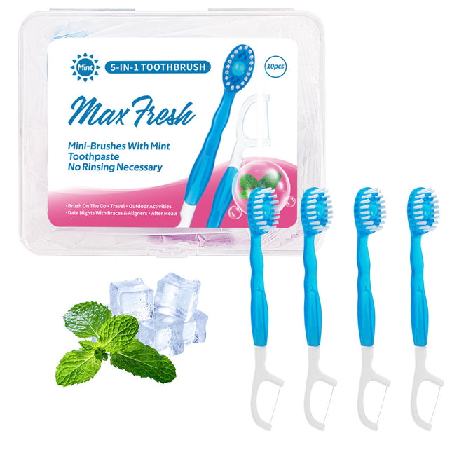 4-in-1 Disposable Travel Toothbrush with Flavor Burst Bead(Mint flavor) V888-ELOSUNG29048