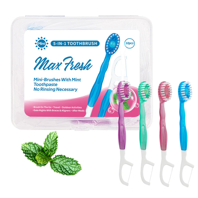 4-in-1 Disposable Travel Toothbrush with Flavor Burst Bead(Mixed flavors) V888-ELOSUNG29051