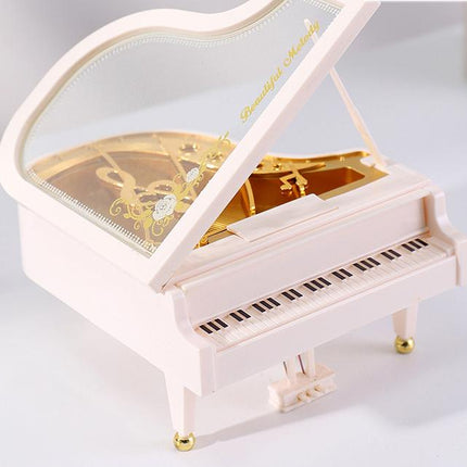 Classical Grand Piano Music Box with Dancing Ballerina(Regular version - white)