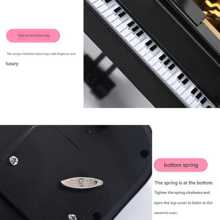 Classical Grand Piano Music Box with Dancing Ballerina(Regular version - white)