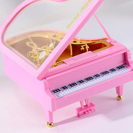 Classical Grand Piano Music Box with Dancing Ballerina(Regular version - pink)
