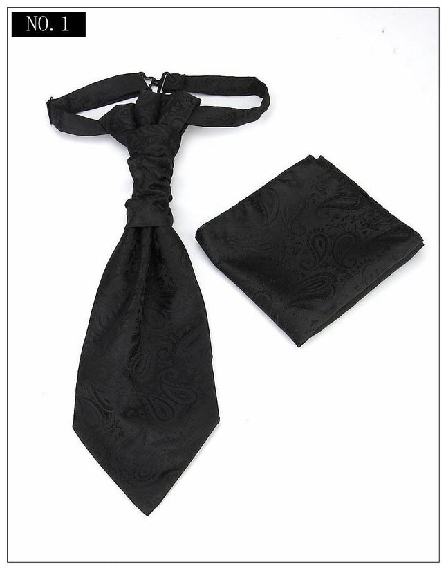 Men's Formal Paisley Ascot Cravat & Pocket Square Set