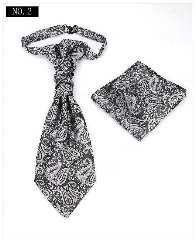 Men's Formal Paisley Ascot Cravat & Pocket Square Set
