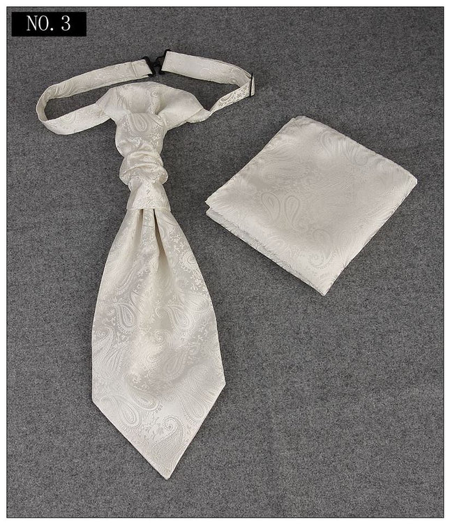 Men's Formal Paisley Ascot Cravat & Pocket Square Set