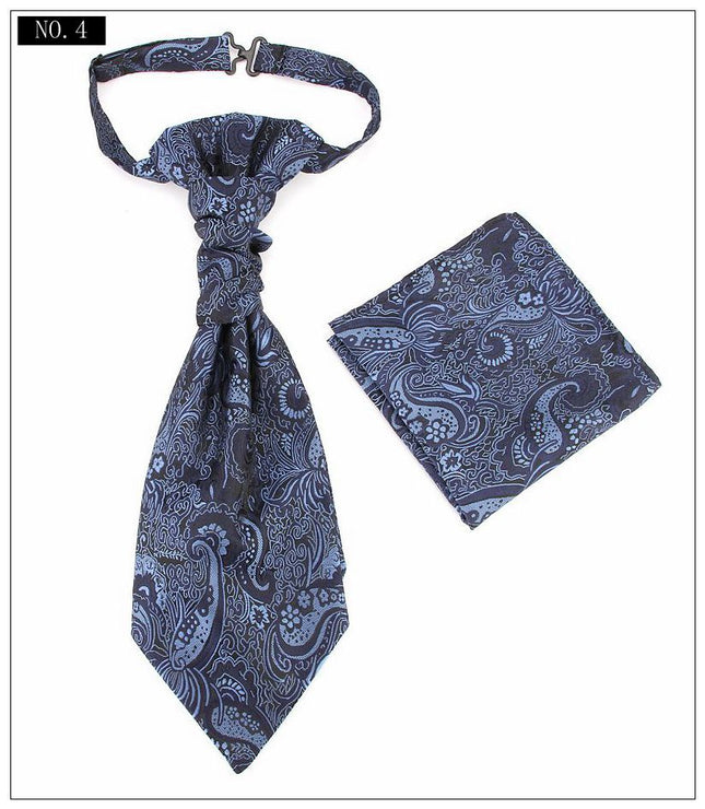 Men's Formal Paisley Ascot Cravat & Pocket Square Set